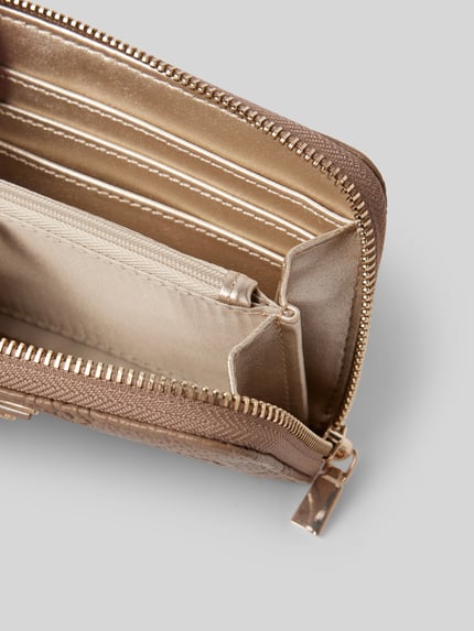 GUESS Portemonnaie mit Label-Applikation Modell 'CRESIDIA' Taupe 3