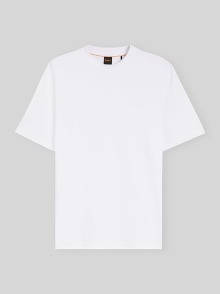 BOSS Orange Regular Fit T-Shirt aus reiner Baumwolle Modell 'Te_interlock' Weiss 2