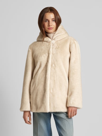 PETITE M. Jack met imitatiebont en labeldetail Beige - 4