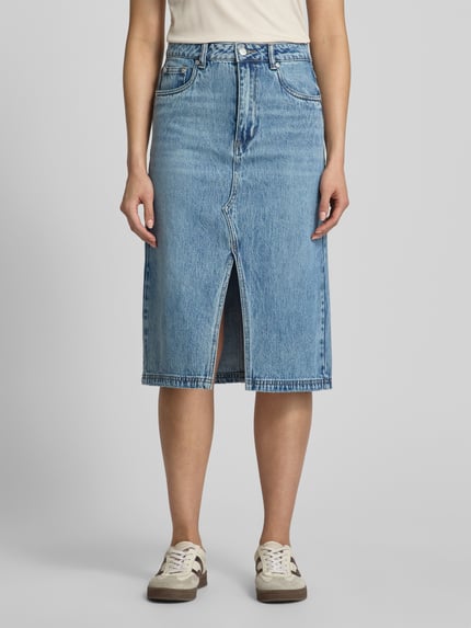 Gestuz Knielanger Jeansrock im 5-Pocket-Design Modell 'layza' Jeansblau 4