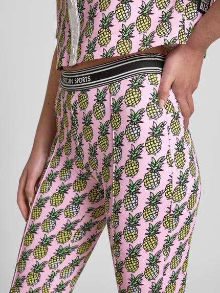 Marc Cain Spodnie materiałowe o kroju slim fit z przyszytym kantem Mocnoróżowy 3