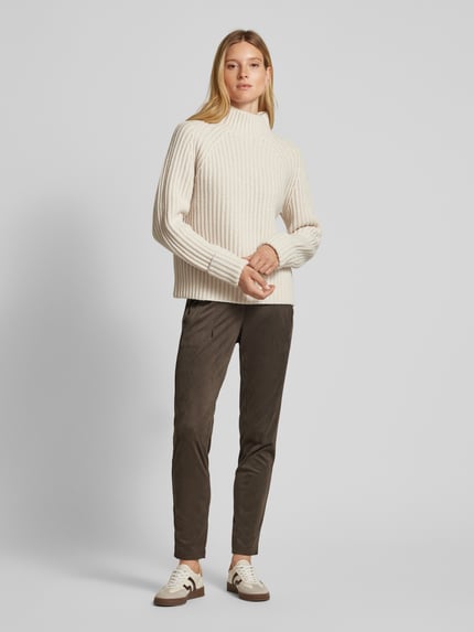 Raffaello Rossi Slim fit broek in wildleerlook, model 'CANDICE' Kaki - 1