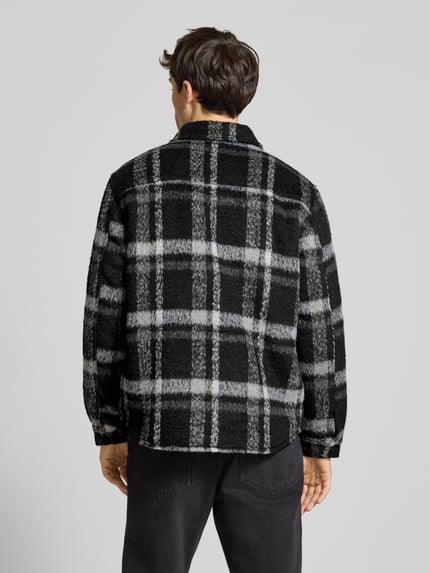 ONLY & SONS Regular fit overhemdjack met all-over motief, model 'GIO' Zwart - 5