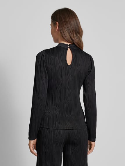 Moves Regular Fit Longsleeve mit Strukturmuster Modell 'Fienne' Black 5