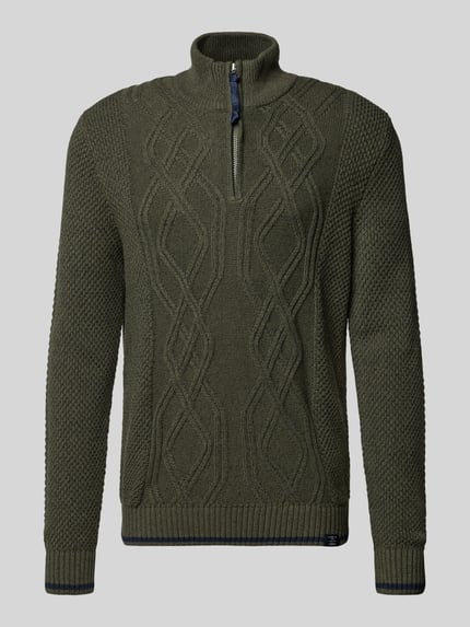 LERROS Strickpullover mit Troyer-Kragen Oliv 2