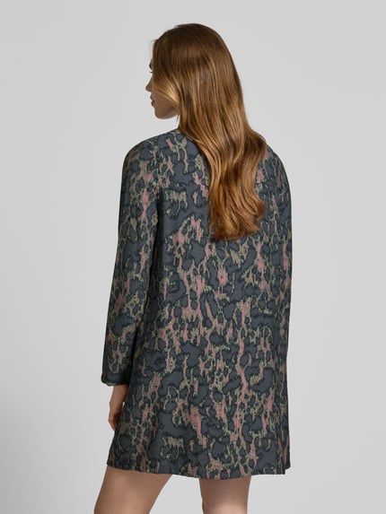 Jake*s Studio Woman Knielanges Kleid aus Viskose-Mix mit Troyer-Kragen Bordeaux 5