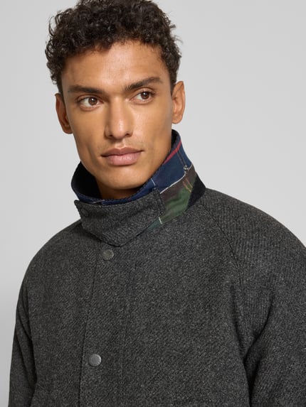 Barbour Regular fit wollen jack met corduroy, model 'BEDALE' Antraciet - 3