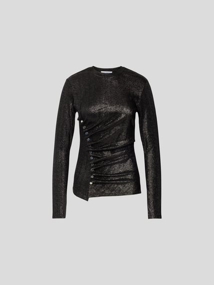 Rabanne Shirt met lange mouwen in een glanzend design Zwart - 2