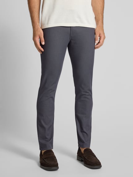 BOSS Slim fit stoffen broek van katoenmix, model 'DELAWARE' Marineblauw - 4