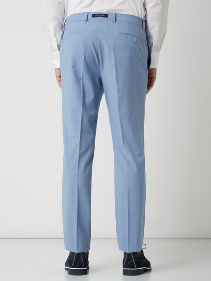 HECHTER PARIS Modern fit pantalon met scheerwol Lichtblauw - 5