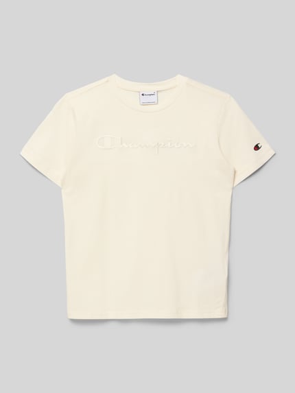 Champion Regular Fit T-Shirt mit Logo-Stitching Ecru 1