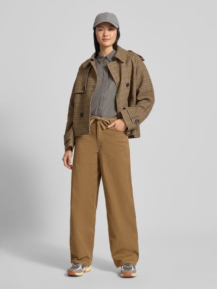 Samsøe Samsøe Regular fit blouse van lyocell met blinde knoopsluiting Donkergrijs - 1
