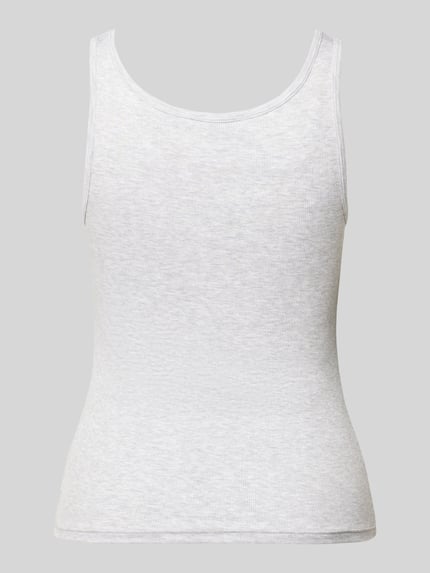 Produktfoto, Damen Tanktop mit Feinripp und Rundhalsausschnitt von Jake*s Casual in Hellgrau, Modal-Mix mit Stretch-Anteil, Körpernaher-Schnitt, angenehm weiche Textur, Nachhaltig