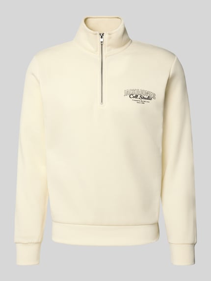 JACK & JONES Sweatshirt met opstaande kraag, model 'AKOTO' Offwhite - 2
