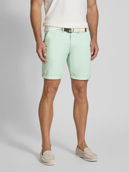 MCNEAL Slim Fit Bermudas mit Gürtel Grass Mel 4