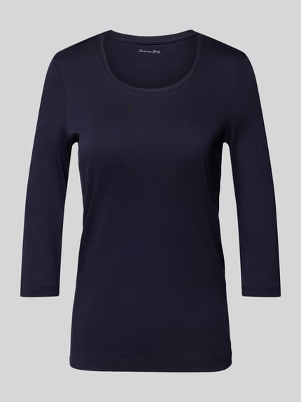 Christian Berg Woman T-shirt met 3/4-mouwen in effen design Donkerblauw - 2