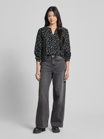 Street One Blouseshirt met V-hals Zwart - 1
