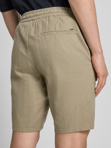 ONLY & SONS Korte broek van een mix van katoen en linnen, model 'LINUS' Taupe - 3