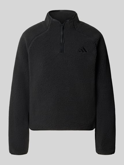 adidas Sportswear Regular Fit Fleecejacke mit Troyerkragen Black 2
