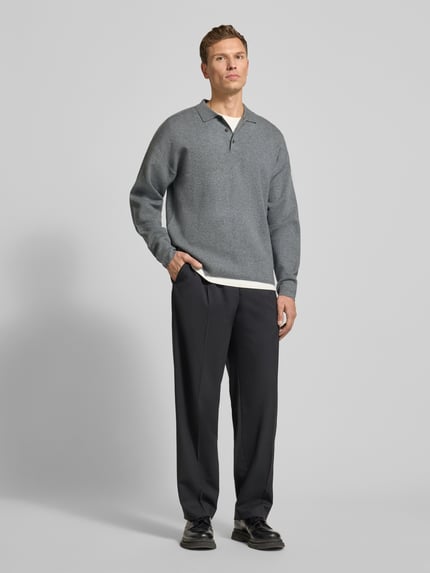 JACK & JONES Premium Gebreide pullover met polokraag, model 'BLABRADFORT' Middengrijs - 1