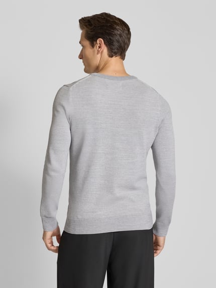 Marc O'Polo Regular fit gebreide pullover van zuiver katoen Lichtgrijs - 5
