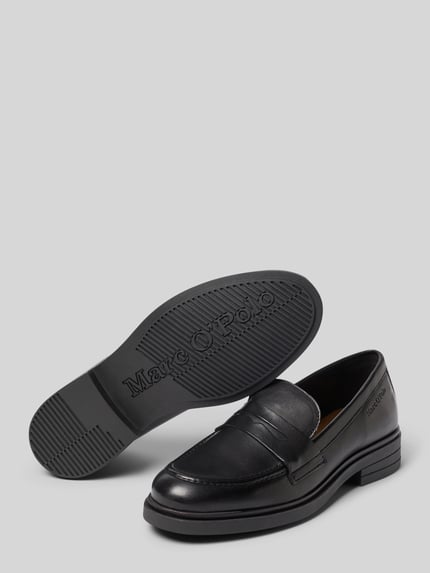 Marc O'Polo Loafers van echt schapenleer model 'Paula 34' Donkerbruin - 4