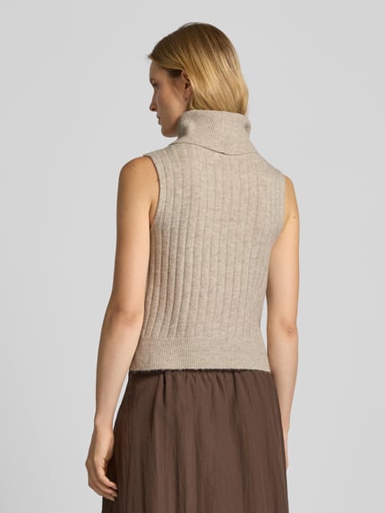 VILA Spencer met col, model 'BELUNA' Beige - 5