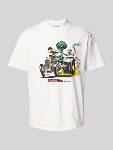 DEUS EX MACHINA T-Shirt mit geripptem Rundhalsausschnitt Modell 'Celestial' Offwhite 2