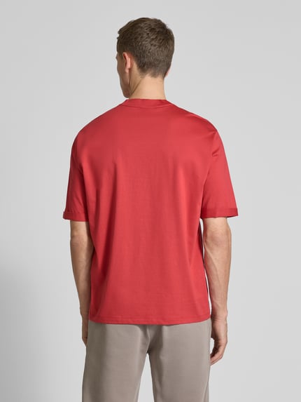 Armani Exchange T-Shirt mit geripptem Rundhalsausschnitt Hellrot 5