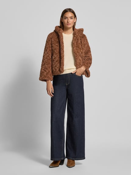 monari Jacke aus Kunstfell mit Kapuze Cognac 1
