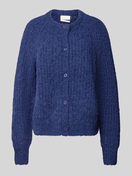 Fynch-Hatton Loose Fit Strickjacke aus Alpaka-Mix mit Woll-Anteil Marine 2