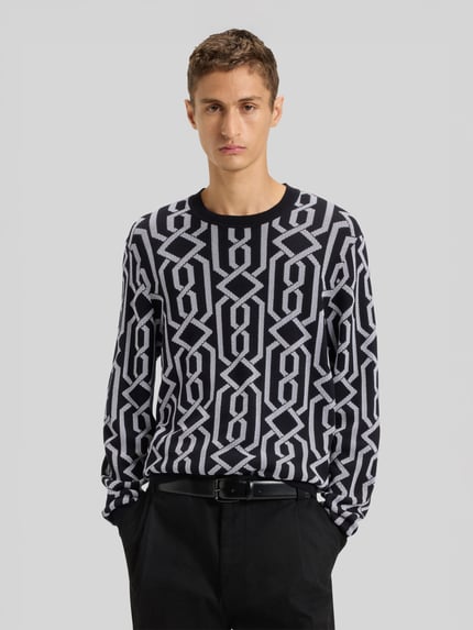 HUGO Sweter z dzianiny o kroju regular fit z mieszanki wiskozy model ‘SOUVAWN’ Czarny 4