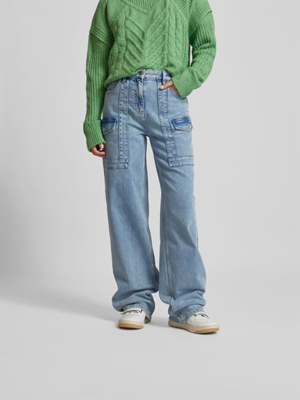 Iro Jeansy o kroju straight fit z kieszeniami na nogawkach Jeansowy niebieski 4
