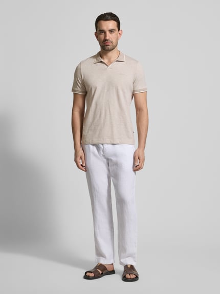 JOOP! COLLECTION regular fit poloshirt met labelstitching model 'Iwanito' Beige - 1