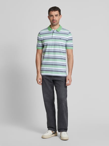 Fynch-Hatton Regular Fit Poloshirt mit Logo-Stitching Hellgruen 1