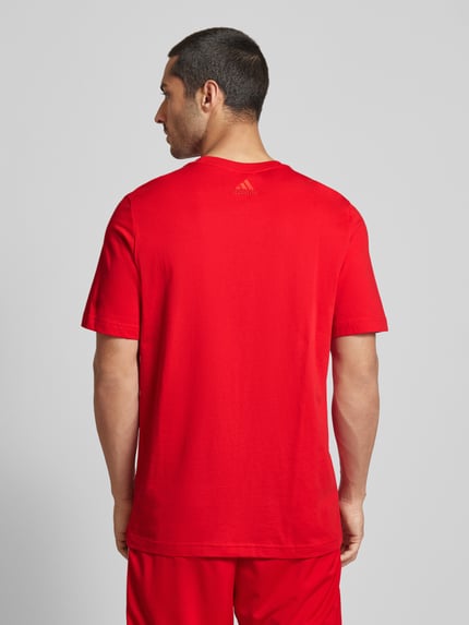 adidas Sportswear T-Shirt mit Label-Print und Rundhalsausschnitt Rot 5