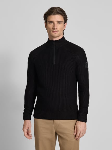 Tom Tailor Denim Regular Fit Troyer mit Raglanärmeln Black 4