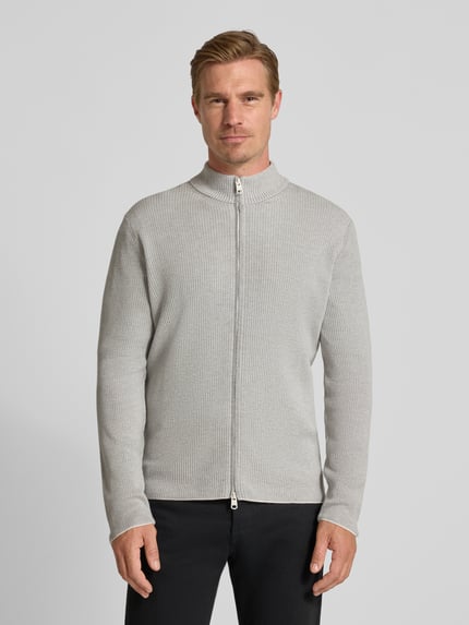 CINQUE Regular Fit Strickjacke mit Reißverschluss Modell 'Cinupio' Hellgrau 4