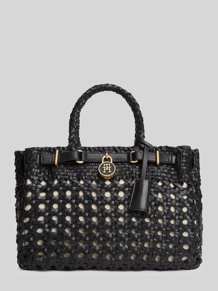 Tommy Hilfiger Handtas met echte buffelleer model 'AMERICAN ICON MINI TOTE' Zwart - 2