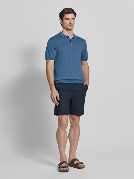 Casual Friday Regular Fit Poloshirt mit Knopfleiste Modell 'BELLS' Rauchblau Melange 1