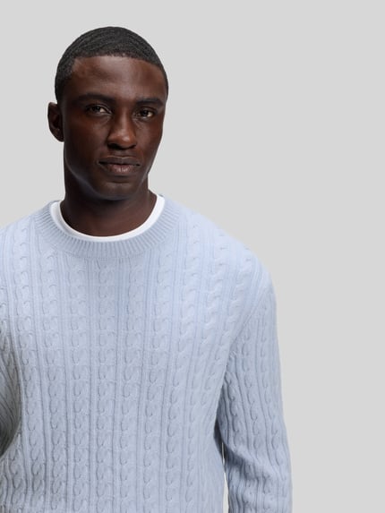 BOSS Regular Fit Pullover mit Baumwoll-Anteil Modell 'Furlan' Hellblau 3