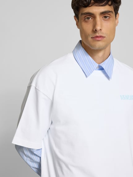 ISNURH oversized t-shirt met labeldetail Wit - 3
