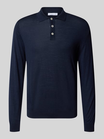 Manuel Ritz Regular Fit Poloshirt aus Schurwolle Marine 2