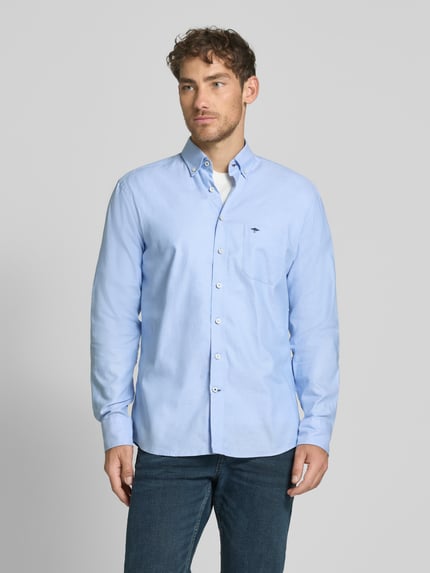 Fynch-Hatton Regular Fit Freizeithemd mit Button-Down-Kragen Modell 'All Season' Bleu 4