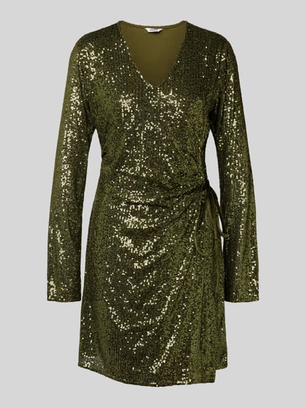 mbyM Minikleid mit Paillettenbesatz Modell 'Kilara' Dunkelgruen 2