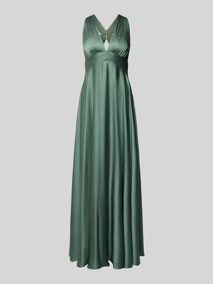 Jake*s Cocktail Abendkleid mit V-Ausschnitt Grass 2