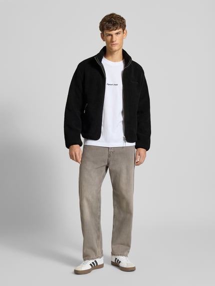 JACK & JONES Teddyjacke mit Label-Stitching Modell 'NORREBRO' Black 1