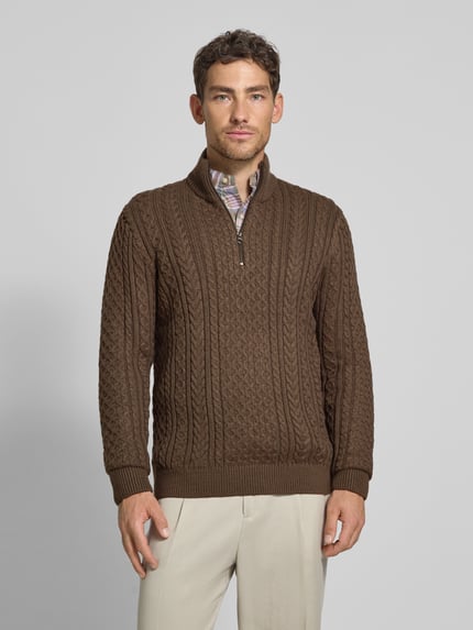 JACK & JONES Premium Sweter z dzianiny z prążkowanymi wykończeniami model ‘BLUSEAN’ Oliwkowy 4