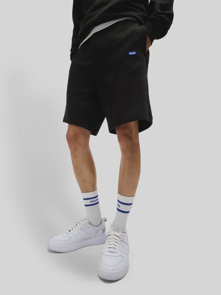 HUGO Blue Regular Fit Sweatshorts aus reiner Baumwolle Modell 'NASENSIO' Black 3