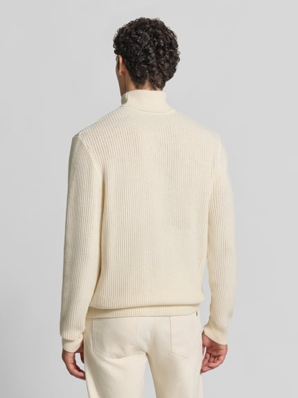 BOSS Pullover aus Wolle mit Rollkragen Offwhite 5